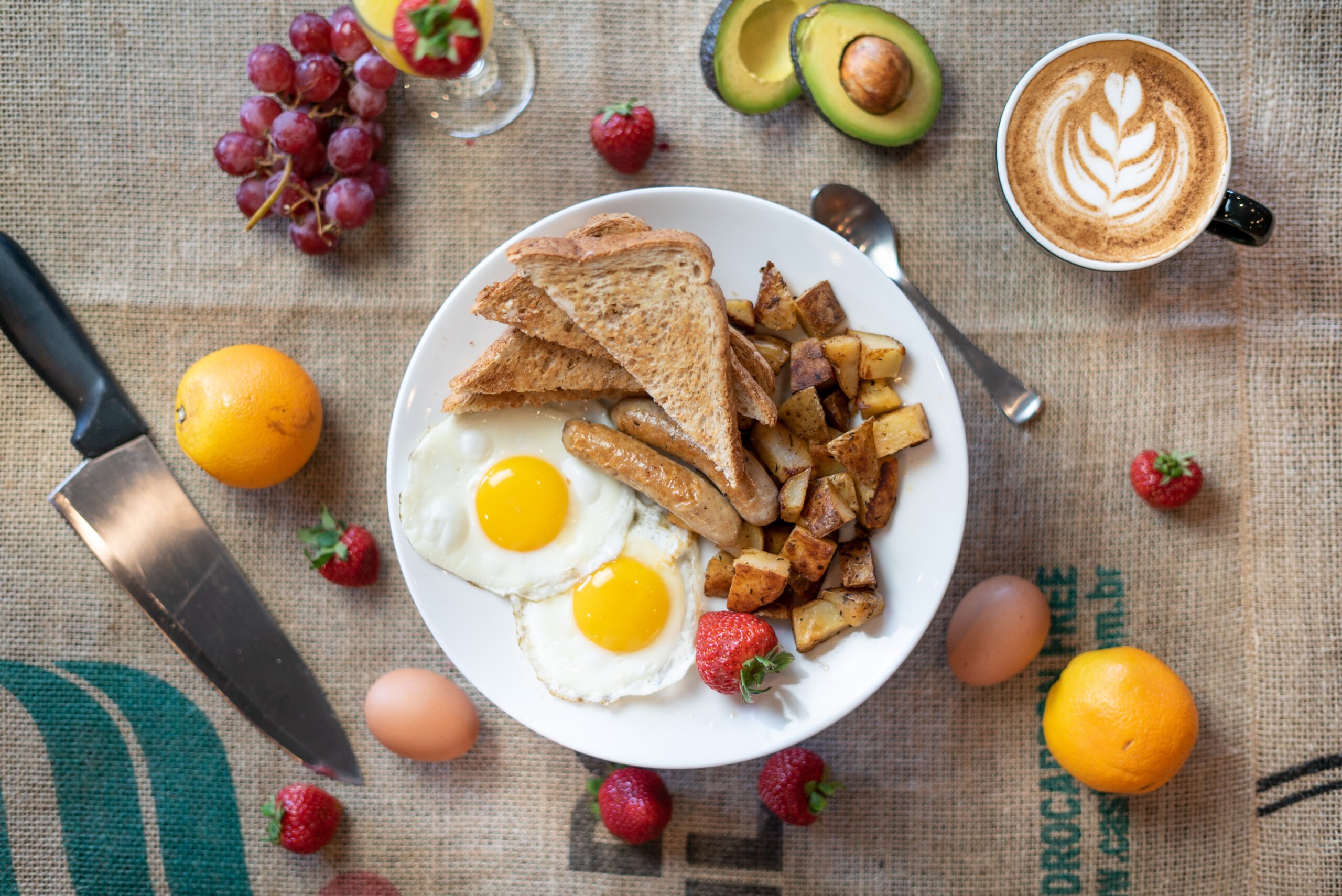 Healthy Start - 2 eggs any style, choice of protein, toast, roast potatoes and fruit