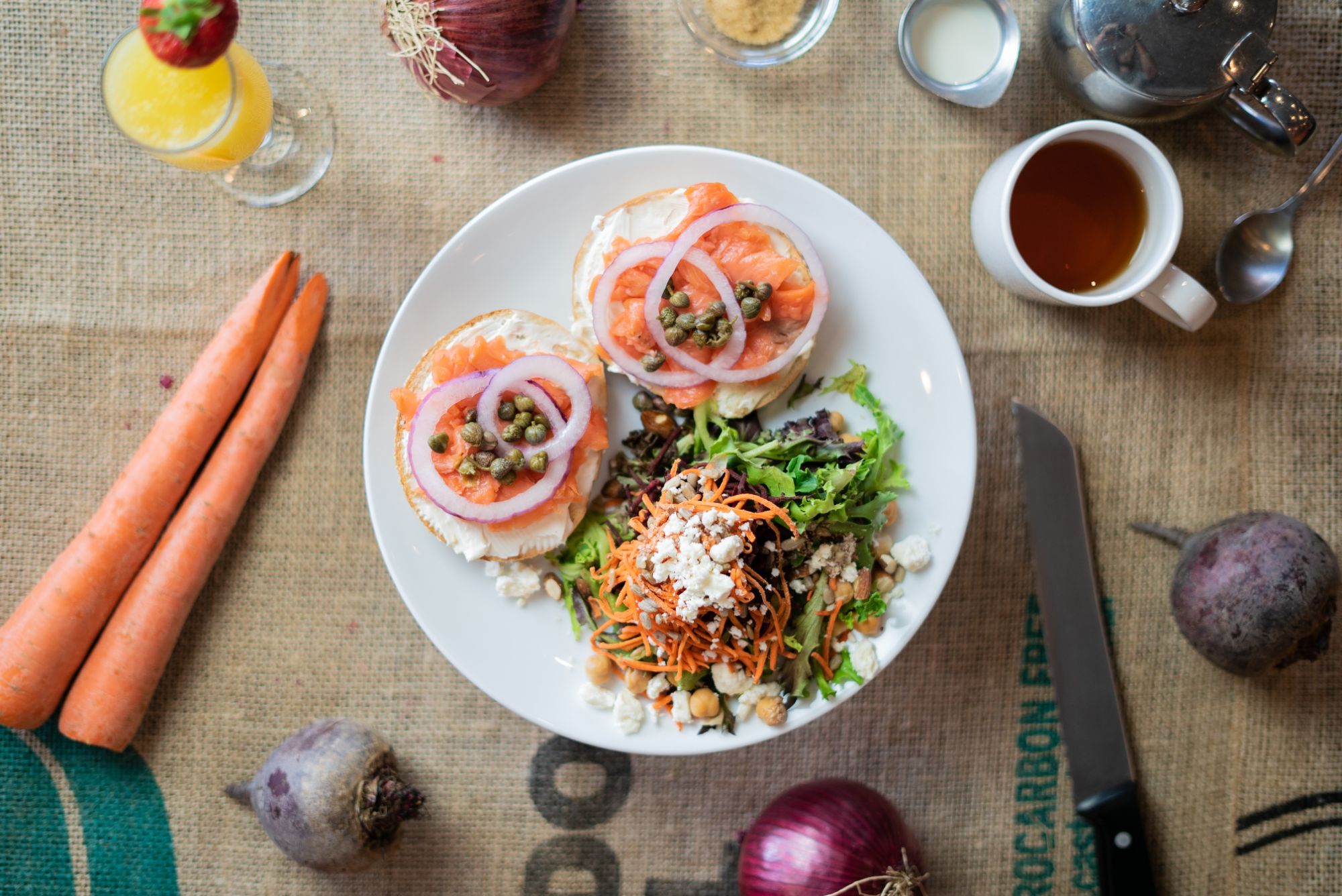 Bagel and Lox - lox salmon, capers, cream cheese, red onion